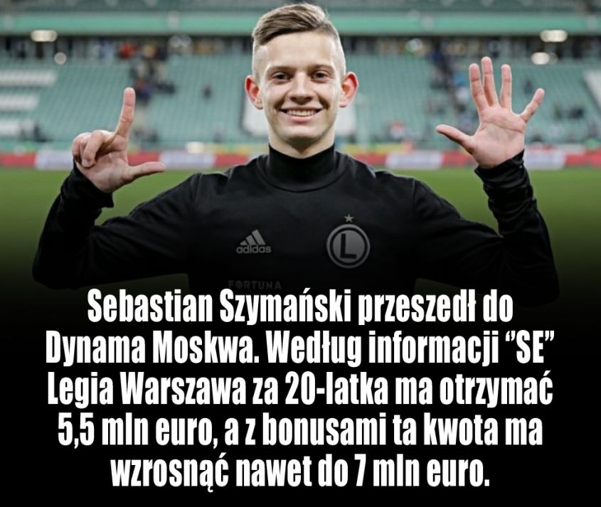TYLE Legia ma zarobić na transferze Szymańskiego!